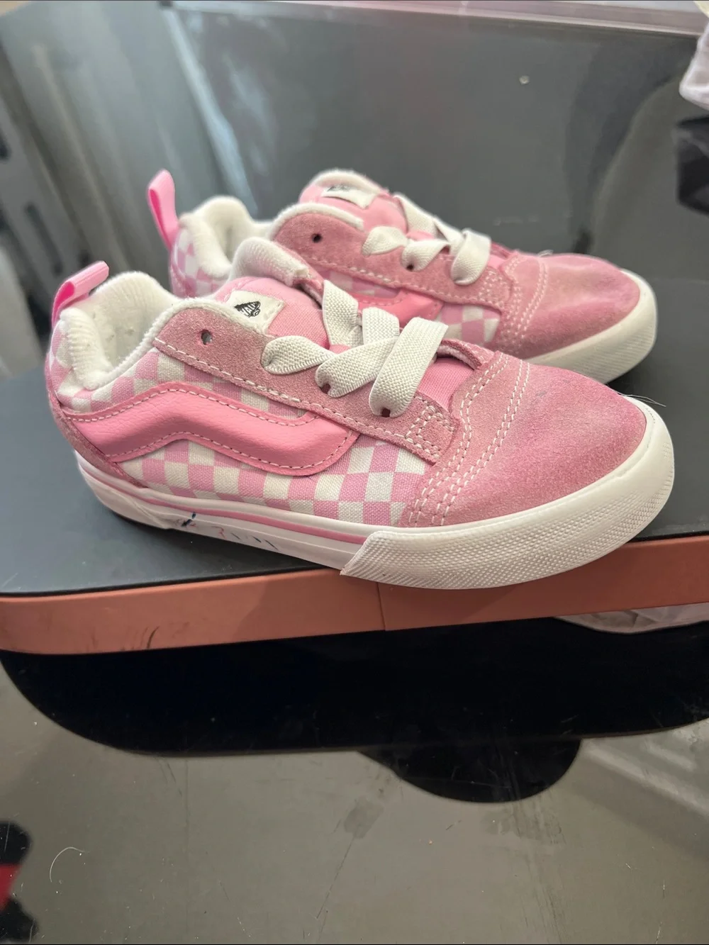 Vans Pink Checkerboard Old Skool LX Sneakers